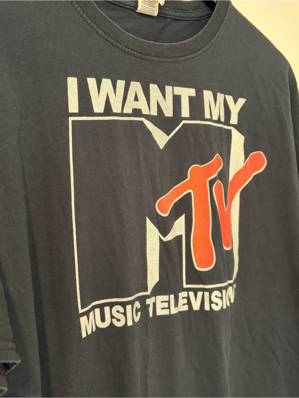 I Want My MTV T-Shirt Mens XL Black Music Television Retro Graphic Logo 80s 90s - Picture 2 of 6